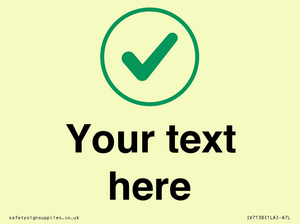 Custom plain background, green tick in circle sign